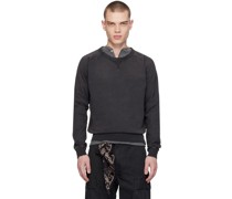Black Garment-Dyed Sweatshirt