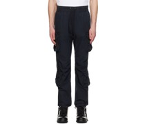 Black Garment-Dyed Cargo Pants