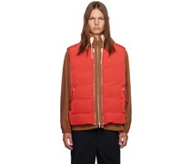 Brown & Red Jacket & Down Vest Set