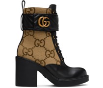 Beige & Black GG Marmont Ankle Boots