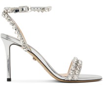 Silver Audrey Crystal Heeled Sandals
