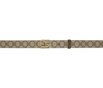 Beige & Brown Reversible Interlocking G Belt