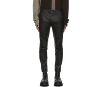 Black Mystery Leather Pants
