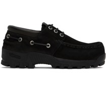 Black Vibram Sole Boat Shoes