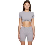 Gray Cropped Sport Top