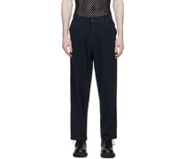 Navy Pigment-Dyed Trousers