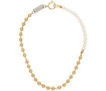 Gold Pearl Ball Chain Necklace