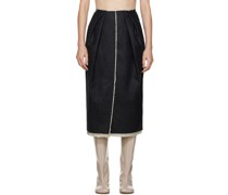 Gray Slit Midi Skirt