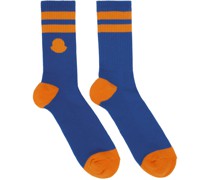 Blue & Orange Striped Socks