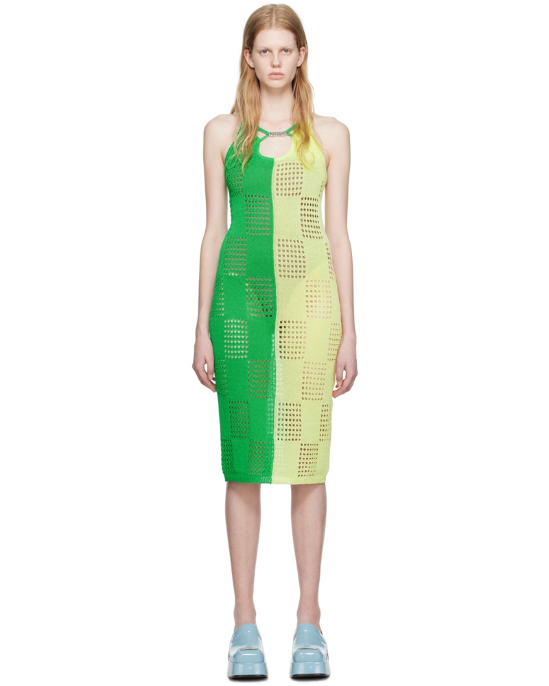 Andersson Bell Damen Green & Yellow Keira Midi Dress