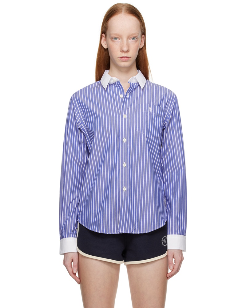 SPORTY & RICH Damen Blue Cimone Shirt