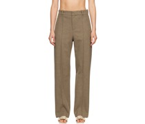 Taupe Classic Wide Leg Trousers