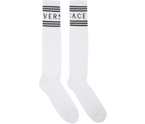 White & Black Vintage Logo Socks