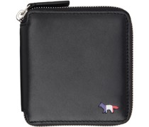 Black Tricolor Fox Zip Wallet