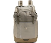 Beige Paneled Backpack