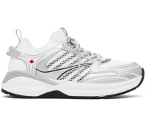 White & Silver Dash Sneakers