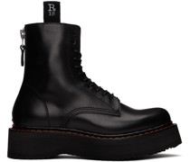 Black Single Stack Ankle Boots