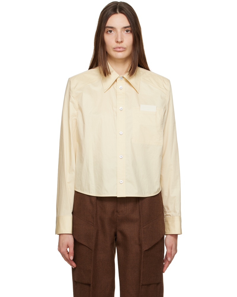 Wooyoungmi Damen Yellow Cropped Shirt