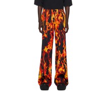 Black & Orange Fire Sweatpants