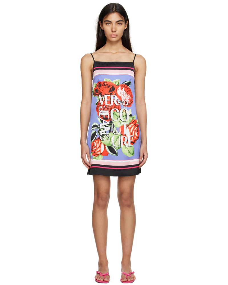 Versace Jeans Damen Blue Roses Minidress