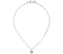 Silver Pansy Necklace Set