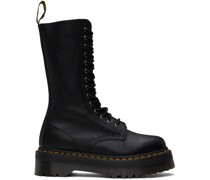 Black 1B99 Pisa Leather Lace Up Boots