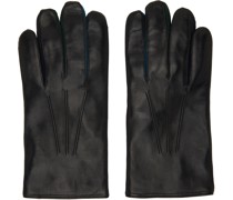 Black Concertina Leather Gloves