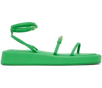 Green Wedge Flat Sandals