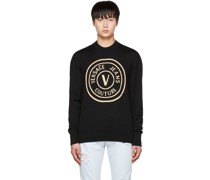 Black V-Emblem Sweater