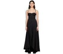 Black Asymmetric Maxi Dress