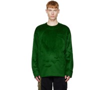 Green & Black Paneled Down Sweatshirt