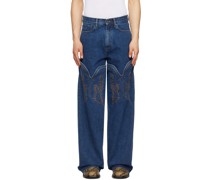 Navy Classic Cowboy Cuff Jeans