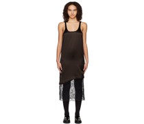 Brown Paneled Midi Dress