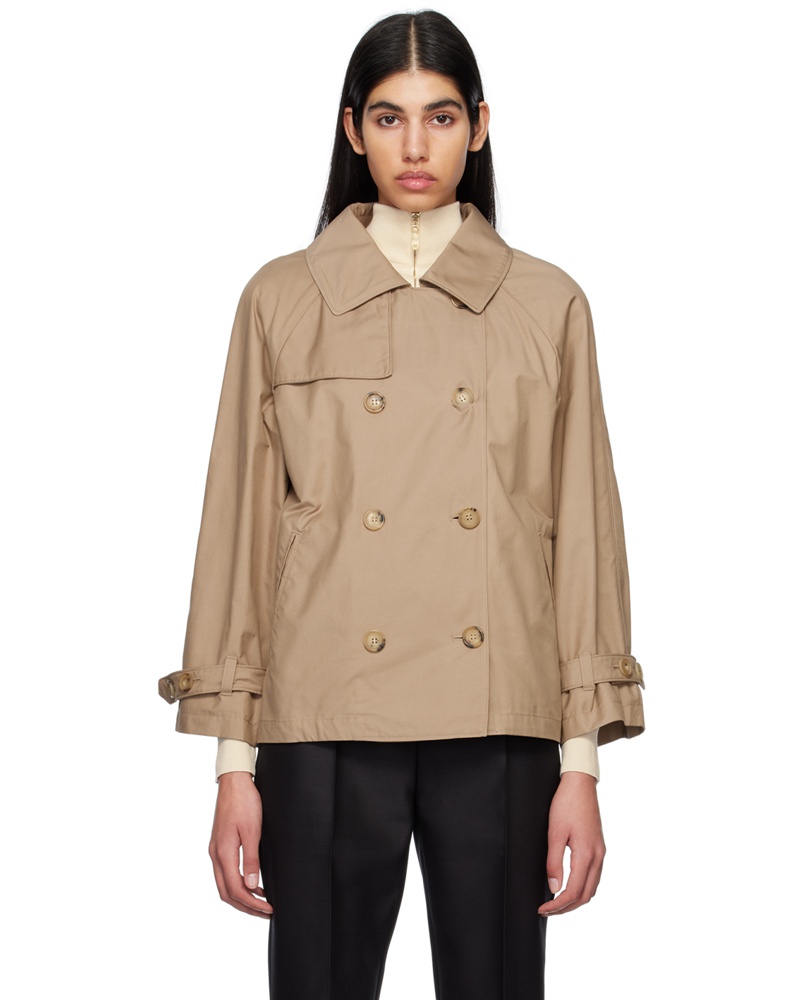 Max Mara Damen Khaki Double-Breasted Jacket