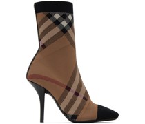 Tan Check Sock Boots