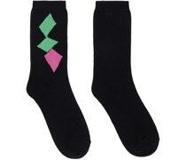 Black Intarsia Socks