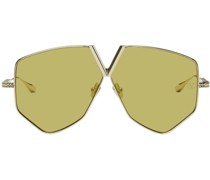 Gold V-Hexagon Sunglasses