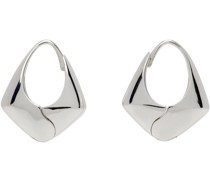 Silver Large Pyramid Hoop Earrings
