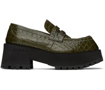 Green Croc Loafers