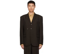 Brown Vintage Stripe Blazer