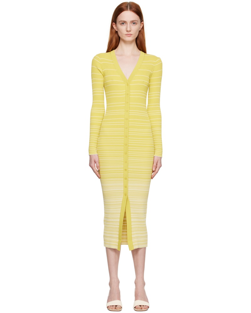STAUD Damen Yellow Shoko Midi Dress
