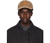 Brown Leather Patch Cap
