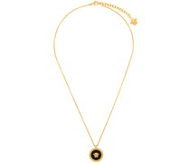 Gold & Black Enamel Medusa Necklace