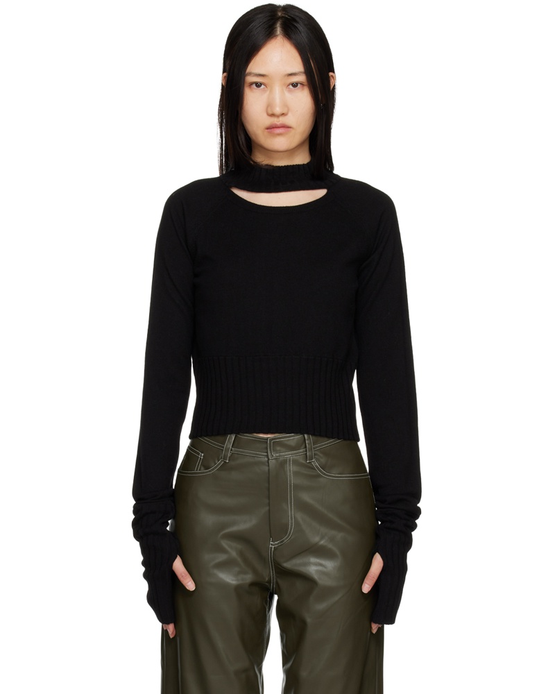 determ; Damen Black Cutout Sweater