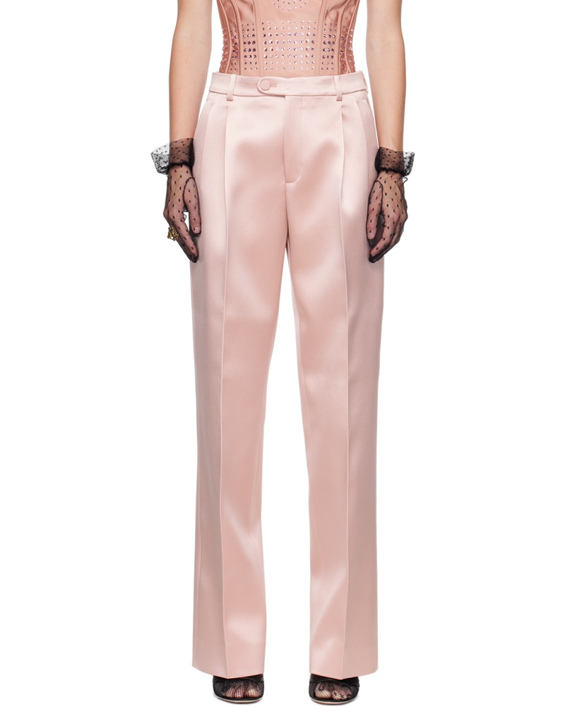 Gucci Damen Pink Straight-Leg Trousers