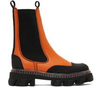 Orange Cleated Chelsea Boots