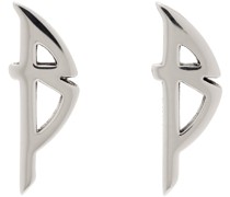Silver Typo Metal Earrings