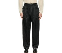 Black Stitch Slacks Trousers
