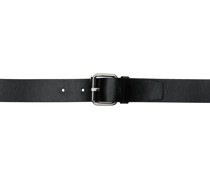 Black Double Buckle Leather Belt