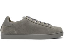Grey Suede Low-Top Sneakers
